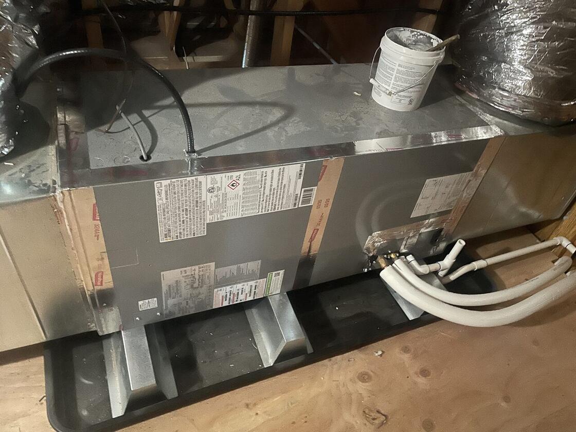 Close-up of a furnace and air-handler install by HVAC Masters